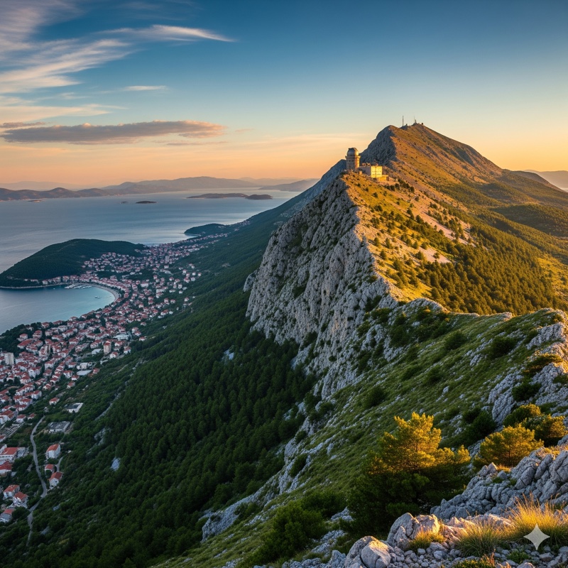 Pohoří Biokovo a vrchol Vošac nad Makarskou