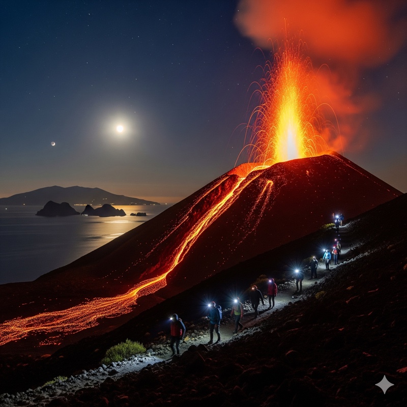 Liparské ostrovy a noční výstup na Stromboli