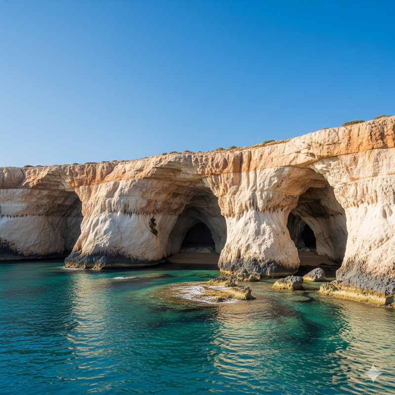 Mořské jeskyně u Cape Greco