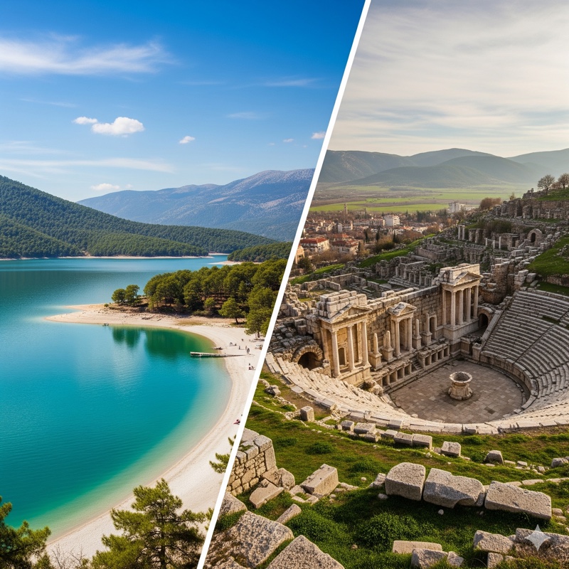 Jezero Salda a antické město Sagalassos
